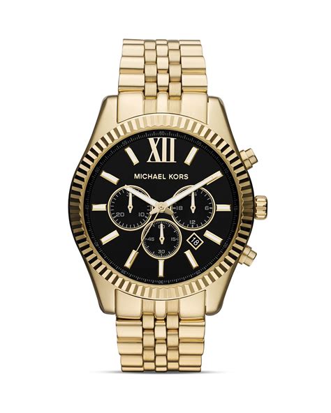 michael kors men's gold-tone automatic watch|Michael Kors lexington chronograph watch.